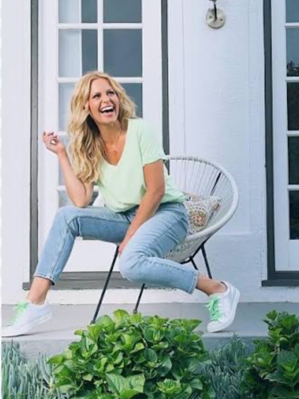 NWT Candace Cameron Bure Sun-Kissed Tee Neon Lemon Medium QVC